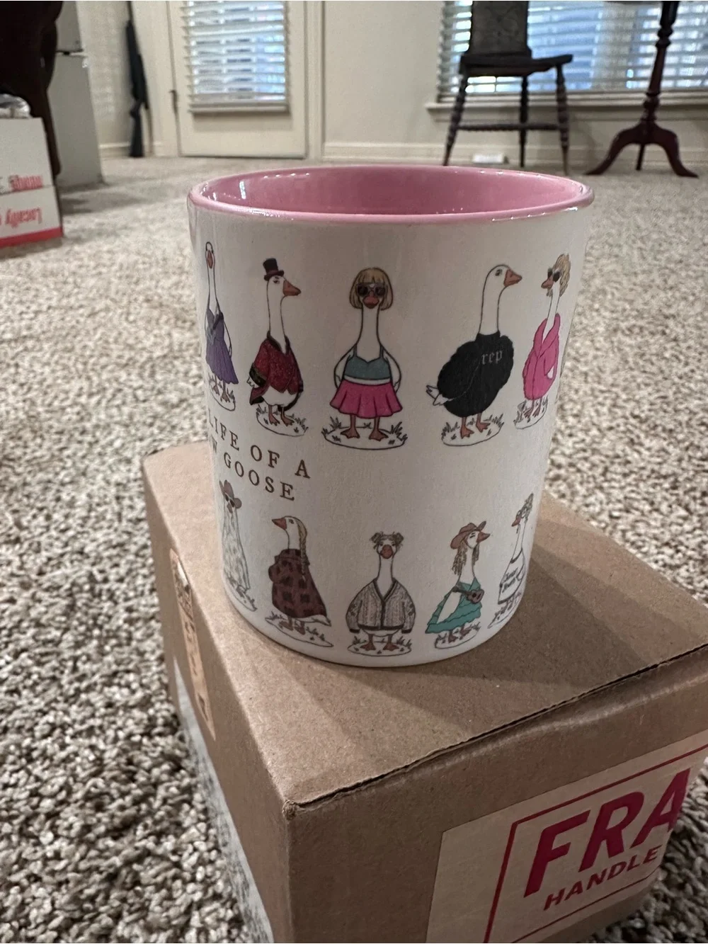 The Life of a Show Goose Pink Ceramic Mug